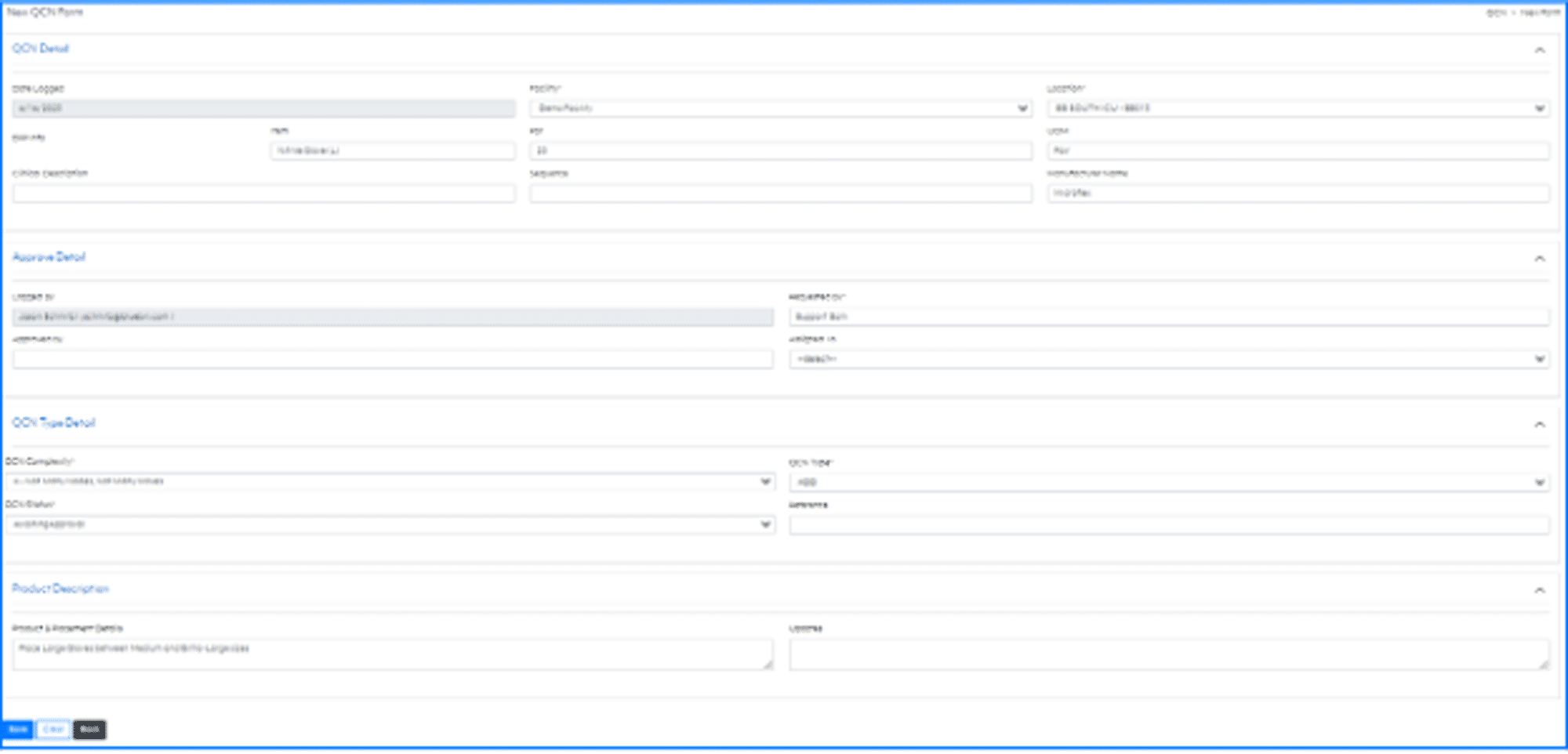 New QCN form filled